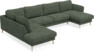 Bridge - 3-sits soffa med divan vänster och schäslong höger - Grön