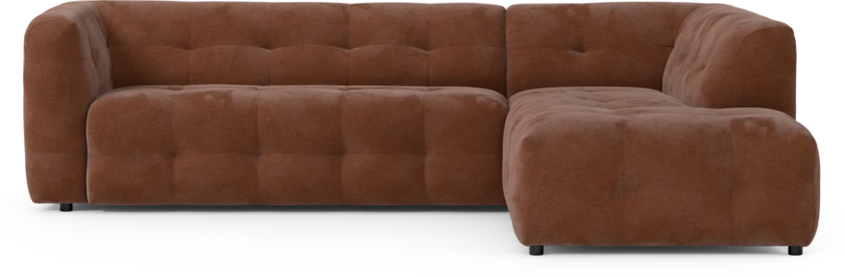 Bella - 3-sits soffa med divan höger - Orange
