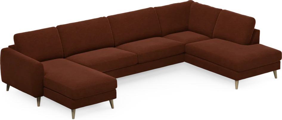 Bridge - 3-sits soffa med schäslong vänster och divan höger - Orange