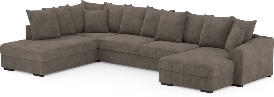 Town - 3-sits soffa med divan vänster och schäslong höger - Brun
