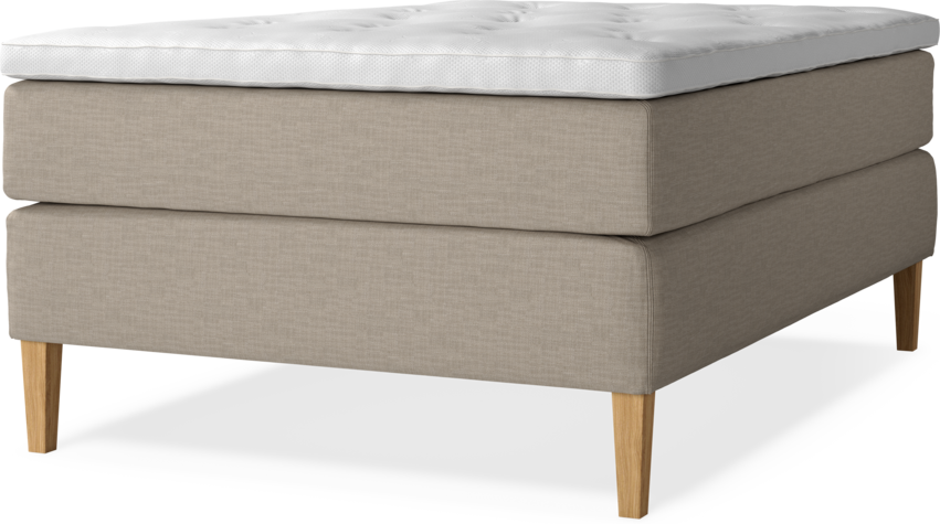 Delux Dream - Kontinentalsäng, enkelsäng 140 cm med bäddmadrass - Beige