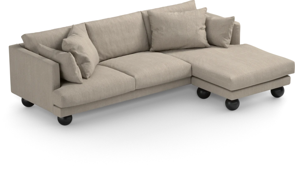 Harper - 4-sits med schäslong höger  - Beige