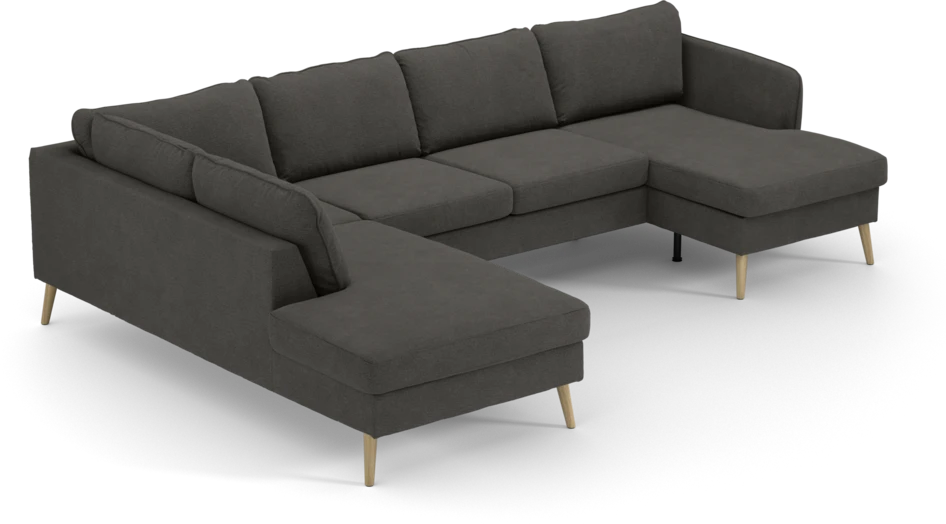County - 3-sits soffa med divan vänster och schäslong höger - Brun