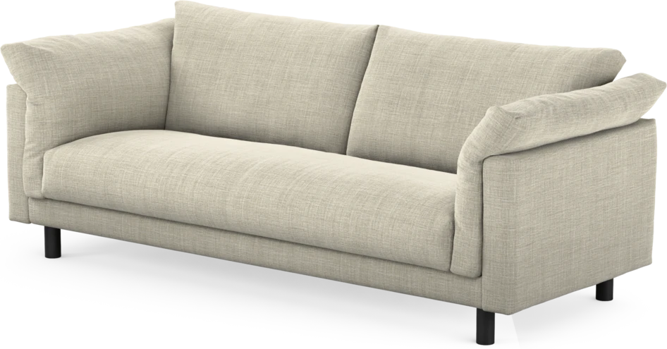 Cherrie - 3-sits soffa, hel dyna, fast klädsel - Beige