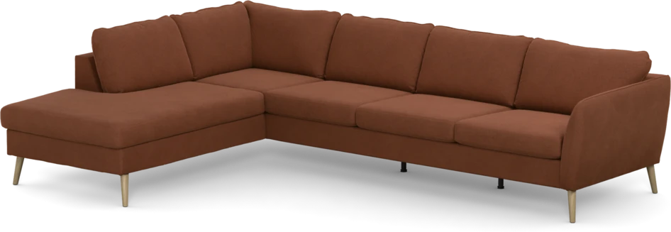 County - 3-sits soffa med divan vänster - Orange