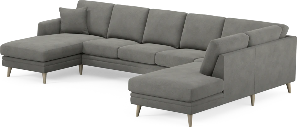 Eden - 3-sits soffa med schäslong vänster och divan höger - Grå