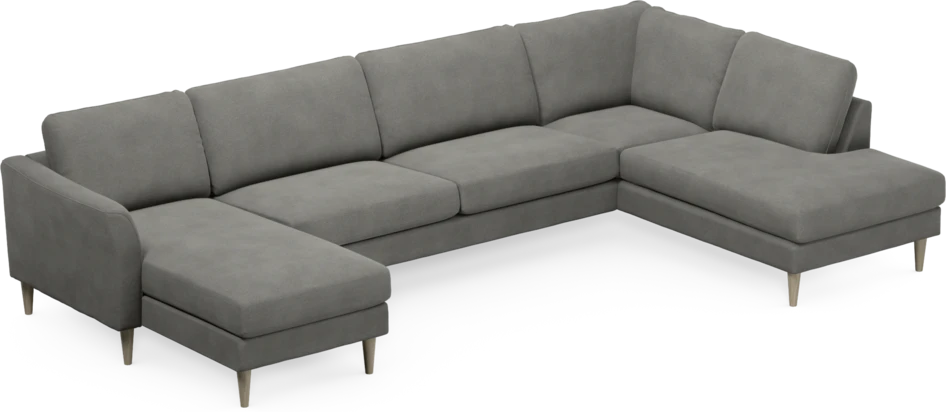 Bridge - 3-sits soffa med schäslong vänster och divan höger - Grå