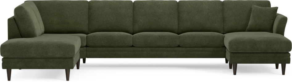 Eden - 3-sits soffa med divan vänster och schäslong höger - Grön