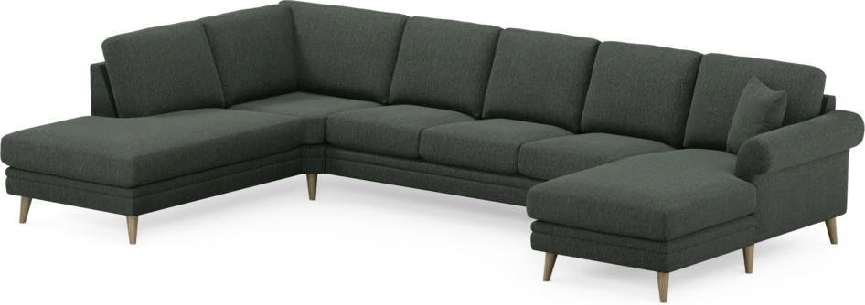 Eden - 3-sits soffa med divan vänster och schäslong höger - Grön