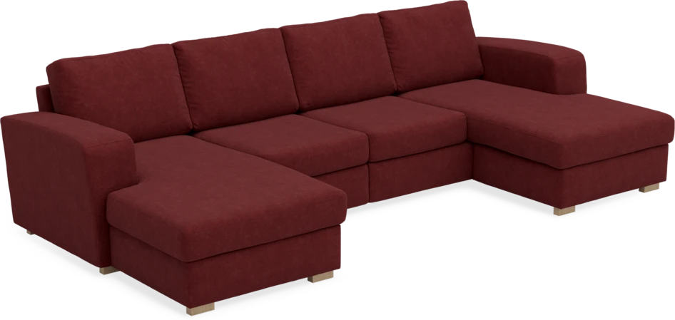 Friday - 2-sits soffa med två schäslonger - Rosa