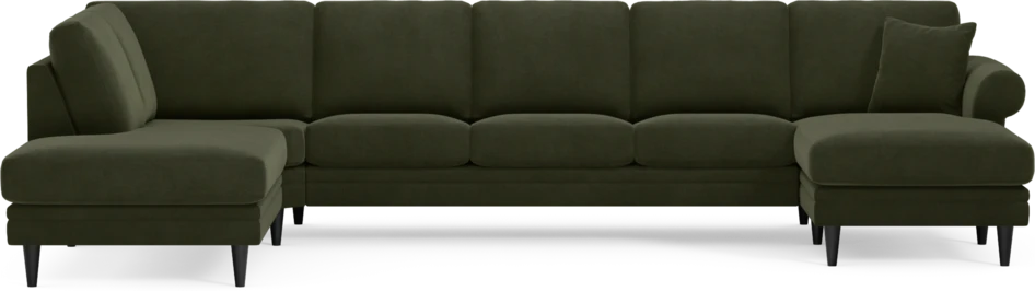 Eden - 3-sits soffa med divan vänster och schäslong höger - Grön