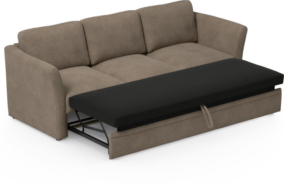 Öland - Bäddsoffa 3-sits, längsbäddad - Brun