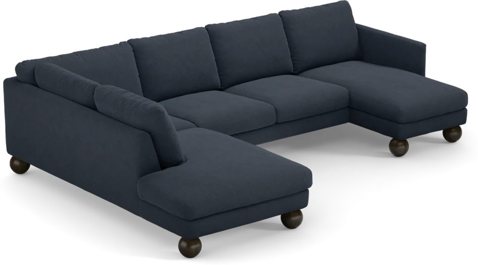 Madison - 2-sits soffa med divan vänster och schäslong höger - Blå