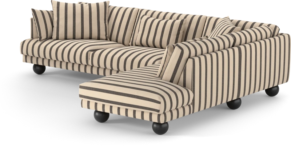 Harper - 3-sits soffa med divan höger - Flerfärgad