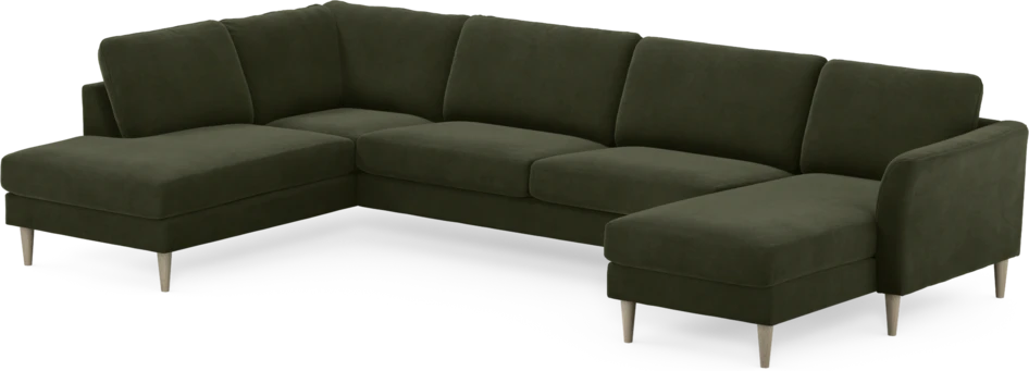Bridge - 3-sits soffa med divan vänster och schäslong höger - Grön
