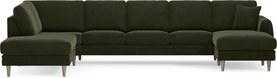 Eden - 3-sits soffa med divan vänster och schäslong höger - Grön