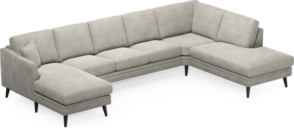 Eden - 3-sits soffa med schäslong vänster och divan höger - Grå
