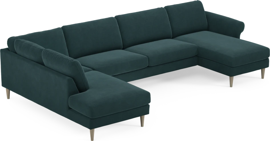 Bridge - 3-sits soffa med divan vänster och schäslong höger - Blå