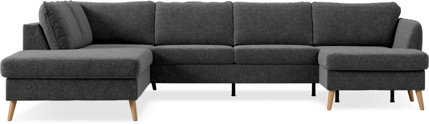 County - 3-sits soffa med divan vänster och schäslong höger - Grå
