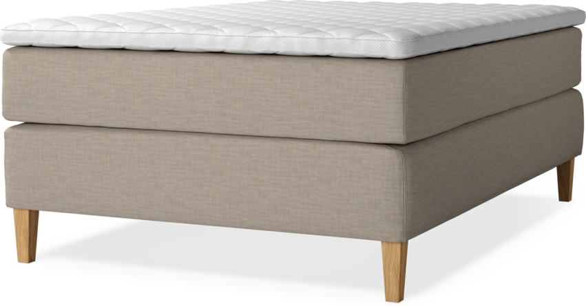 Delux Dream - Kontinentalsäng, enkelsäng 140 cm med bäddmadrass - Beige