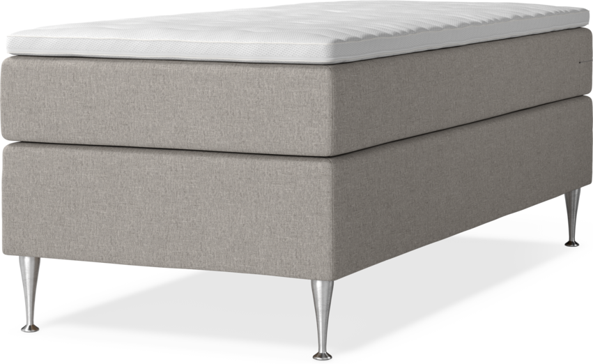 New York - Kontinentalsäng, enkelsäng med bäddmadrass - Grå