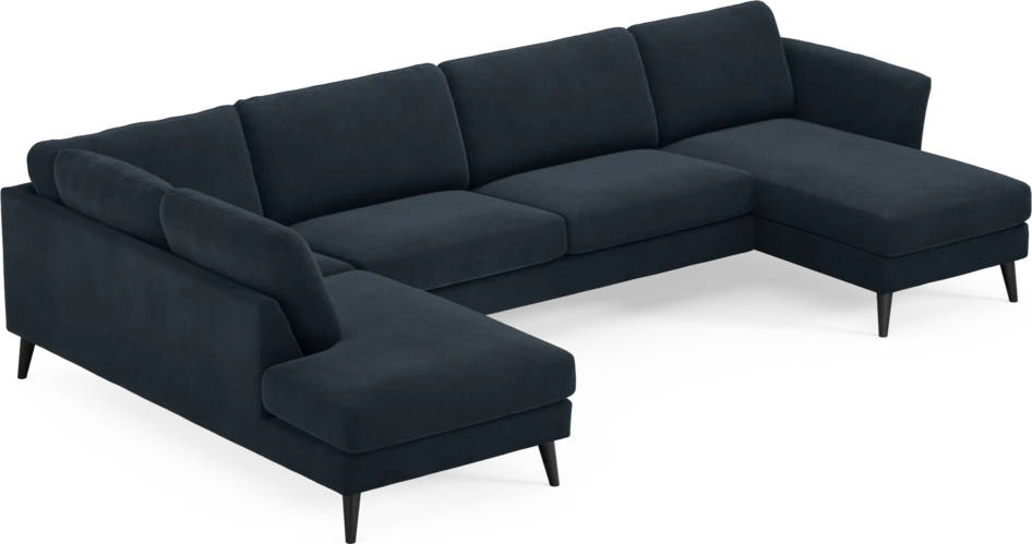 Bridge - 3-sits soffa med divan vänster och schäslong höger - Blå