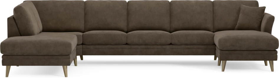 Eden - 3-sits soffa med divan vänster och schäslong höger - Brun