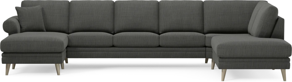 Eden - 3-sits soffa med schäslong vänster och divan höger - Grå
