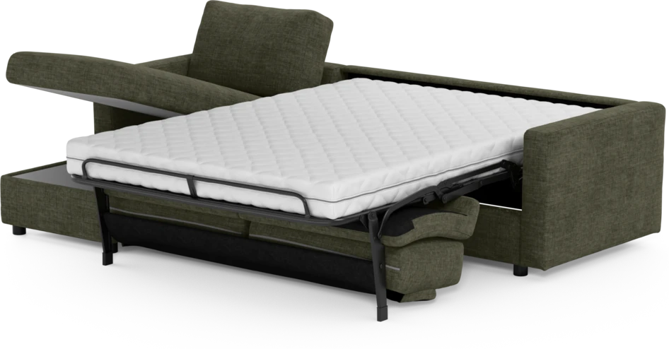 Lindö - Bäddsoffa 2,5-sits med schäslong, vändbar - Grön