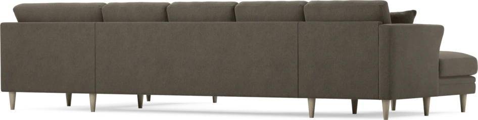 Eden - 3-sits soffa med schäslong vänster och divan höger - Brun