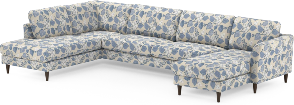 Bridge - 3-sits soffa med divan vänster och schäslong höger - Blå