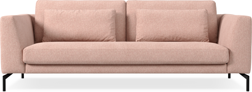 Willow - 3-sits soffa, hel dyna, fast klädsel - Rosa