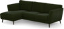 Madison Lux - 2-sits soffa med schäslong vänster - Grön
