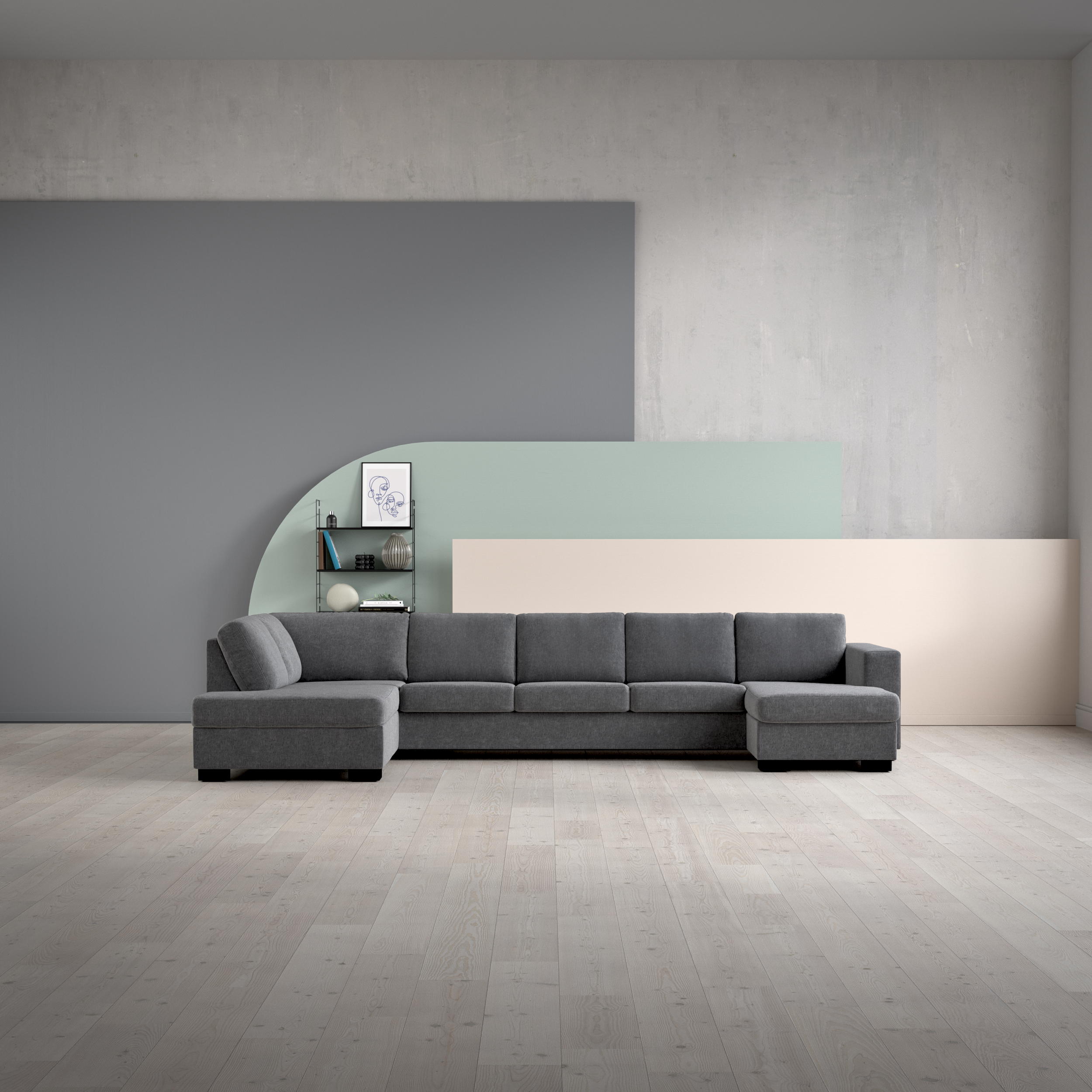 Nevada, 4-sits soffa med divan vänster och schäslong höger