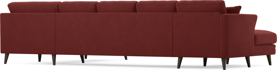 Eden - 3-sits soffa med schäslong vänster och divan höger - Röd