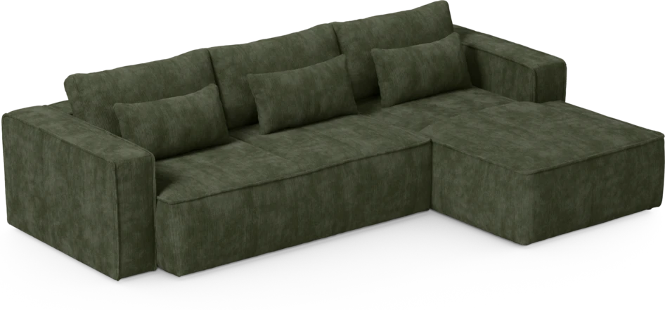 Ide - Bäddsoffa 3-sits med schäslong höger - Grön