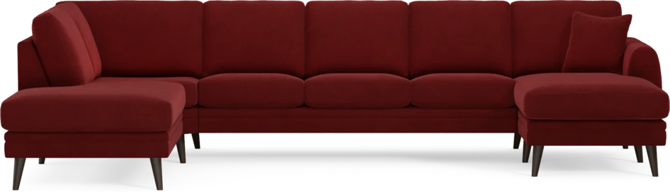 Eden - 3-sits soffa med divan vänster och schäslong höger - Röd