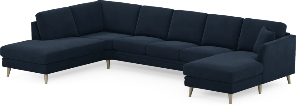 Eden - 3-sits soffa med divan vänster och schäslong höger - Blå
