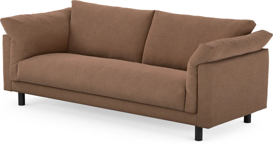 Cherrie - 3-sits soffa, hel dyna, fast klädsel - Orange