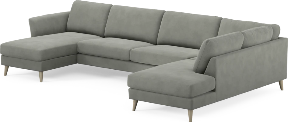 Bridge - 3-sits soffa med schäslong vänster och divan höger - Grå