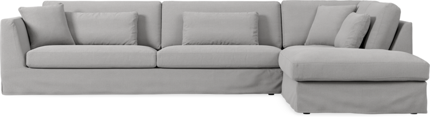 Willow - 4-sits soffa med divan höger, med kappa - Grå