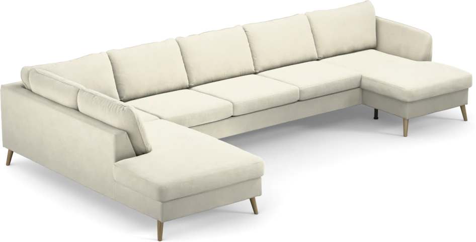 County - 4-sits soffa med divan vänster och schäslong höger - Vit