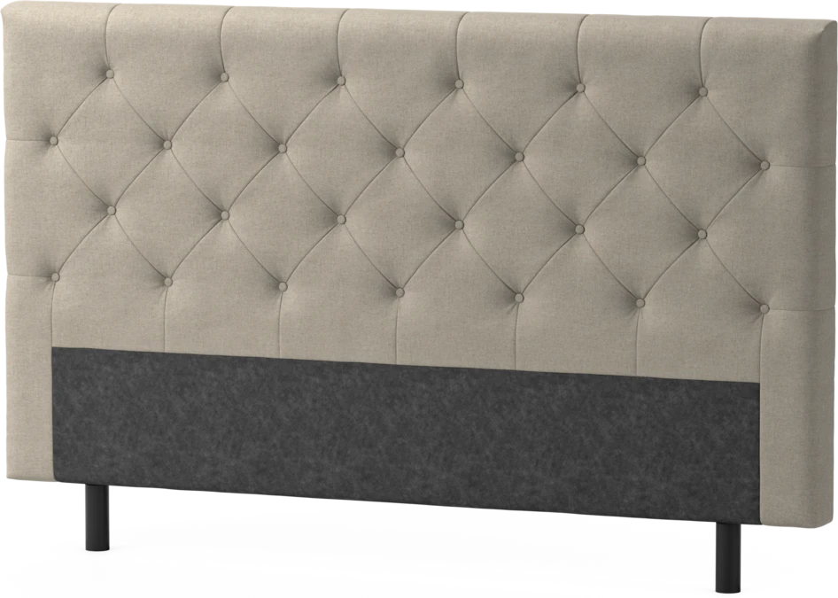 Delux Pikerad Låg - Sänggavel, 90-210 cm - Beige