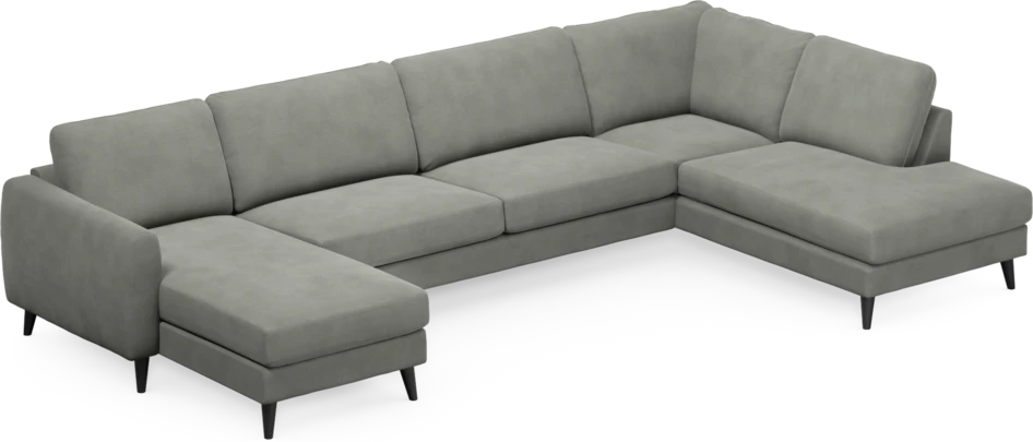 Bridge - 3-sits soffa med schäslong vänster och divan höger - Grå