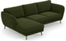 Madison Lux - 2-sits soffa med schäslong vänster - Grön