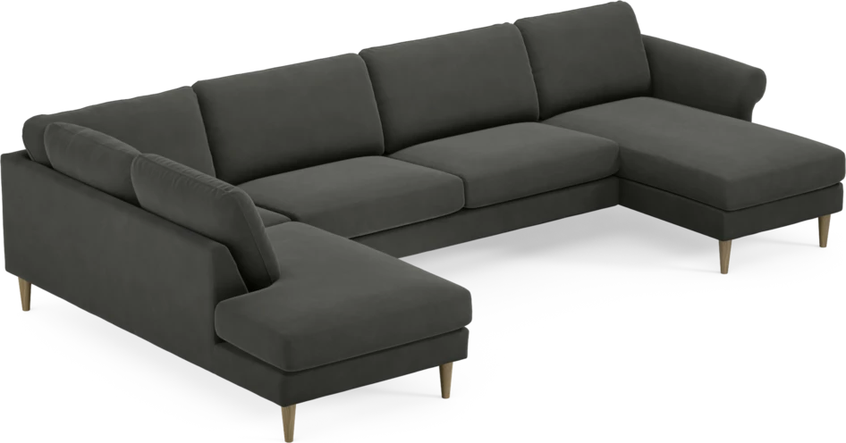 Bridge - 3-sits soffa med divan vänster och schäslong höger - Grå