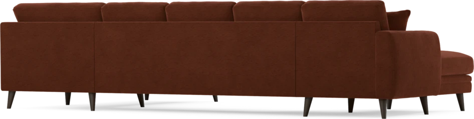 Eden - 3-sits soffa med schäslong vänster och divan höger - Orange