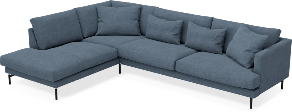 Harper - 3-sits soffa med divan vänster - Blå
