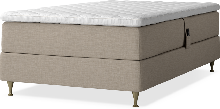 Delux Dream - Ställbar säng, enkelsäng med bäddmadrass - Beige