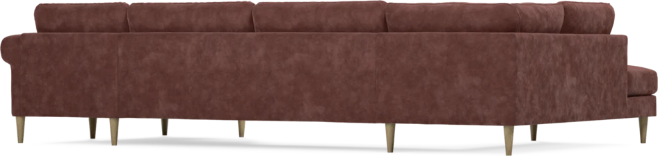 Bridge - 3-sits soffa med divan vänster och schäslong höger - Röd